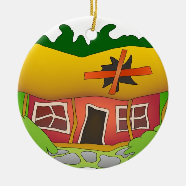 Ornement Rond En Céramique C'est un fixateur (Devant)