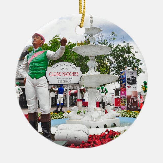 Ornement Rond En Céramique Champion "de trappes étroites" (Devant)