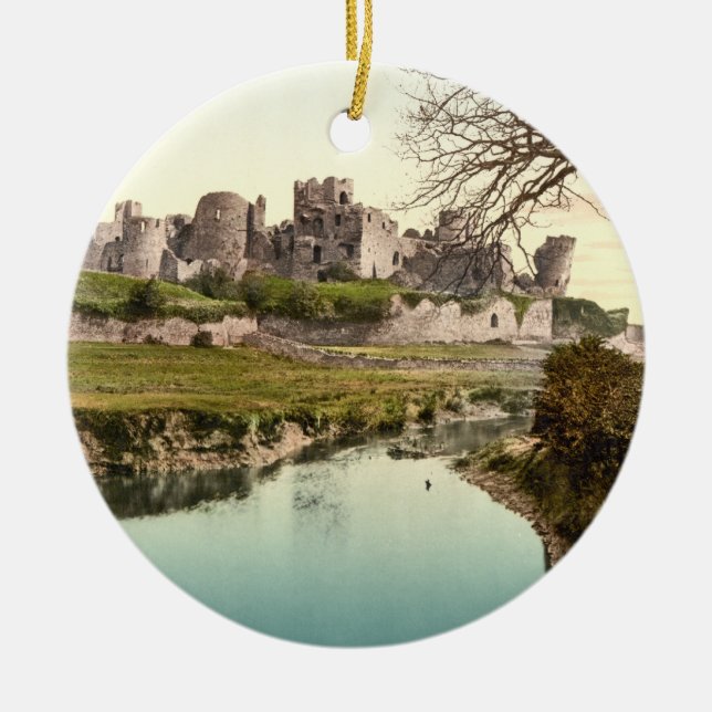 Ornement Rond En Céramique Château de Caerphilly, Pays de Galles (Devant)