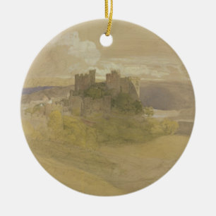 Ornement Rond En Céramique Château de Conway (graphite, la semaine et gouache