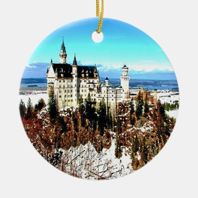 ORNEMENT ROND EN CÉRAMIQUE CHÂTEAU DE NEUSCHWANSTEIN, ALLEMAGNE (Devant)