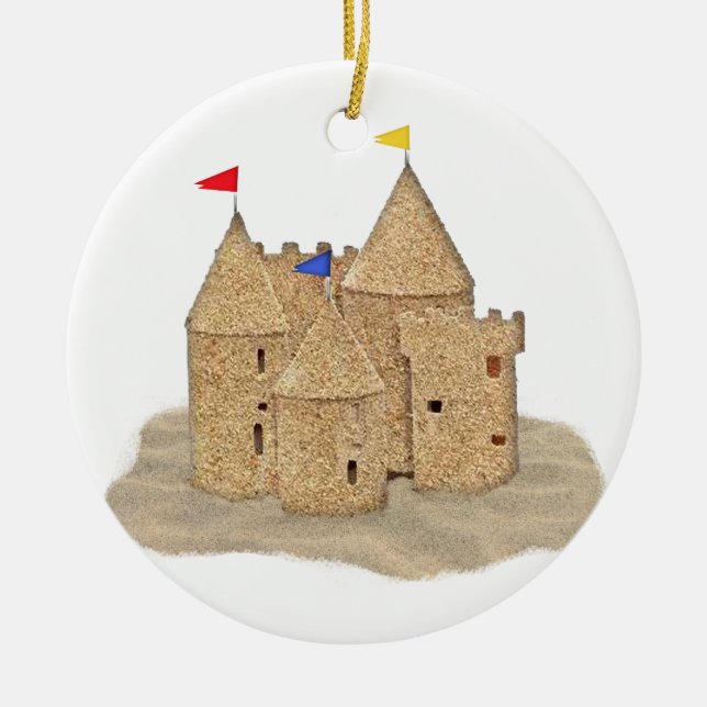 Ornement Rond En Céramique Château de sable (Devant)