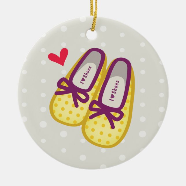 Ornement Rond En Céramique Chaussures mignonnes de fille (Devant)