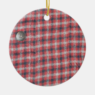 Ornement Rond En Céramique Chemise Plaid