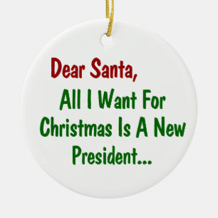 Ornement Rond En Céramique Cher Père Noël Tout Ce Que Je Veux Pour Noël Est U