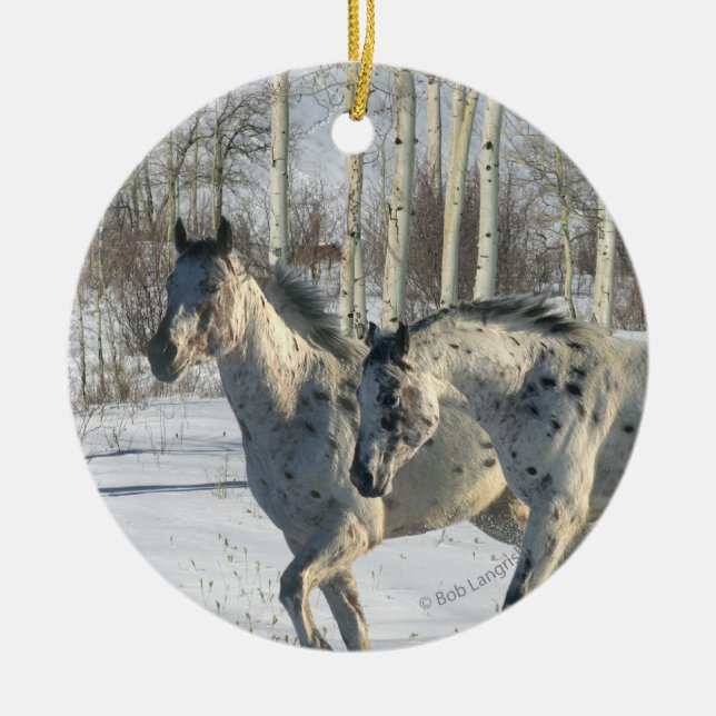 Ornement Rond En Céramique Chevaux d'imaginaire : Le pays des merveilles (Devant)