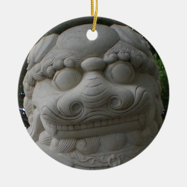 Ornement Rond En Céramique Chien de brousse chinois (Devant)