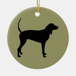 Ornement Rond En Céramique Chien noir (noir)