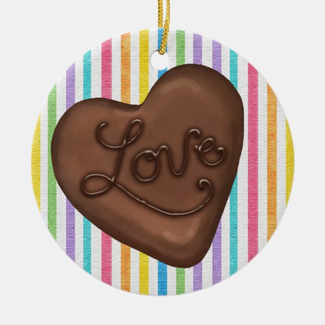 Ornement Rond En Céramique Chocolat bonbon amour - SRF (Devant)