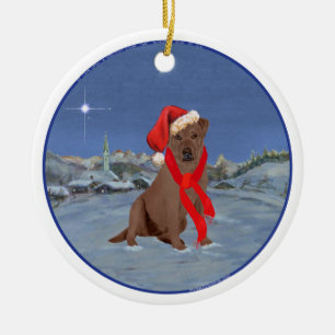 Ornement Rond En Céramique Chocolate Labrador