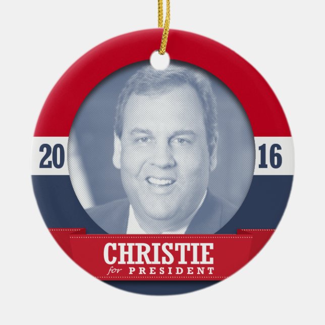 ORNEMENT ROND EN CÉRAMIQUE CHRISTIE 2016 DE CHRIS (Devant)