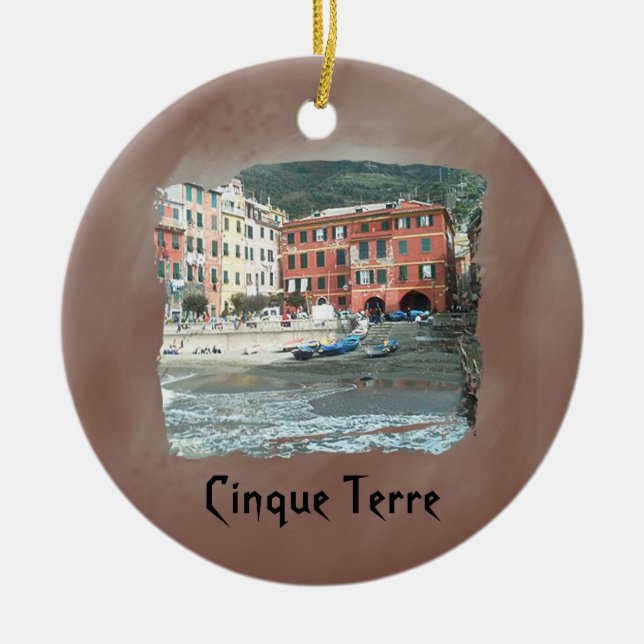 Ornement Rond En Céramique Cinque Terre - Vernazza (Devant)