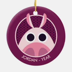 Ornement Rond En Céramique Circonspect le porc