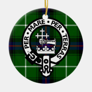 Ornement Rond En Céramique Clan écossais Donald Tartan et Crest