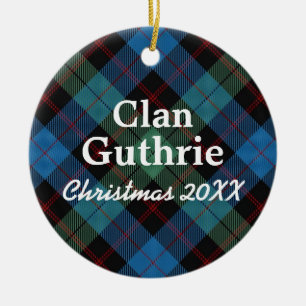 Ornement Rond En Céramique Clan Guthrie Scottish Tartan