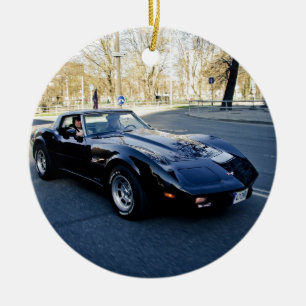 Ornement Rond En Céramique Classique 1979 de Corvette Sportscar