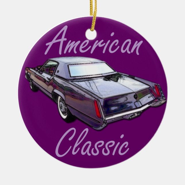 Ornement Rond En Céramique Classique américain 1967 Cadillac Eldorado (Devant)
