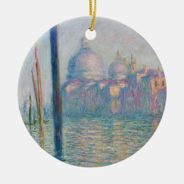 Ornement Rond En Céramique Claude Monet Grand Canal Venise Italie Voyage (Devant)