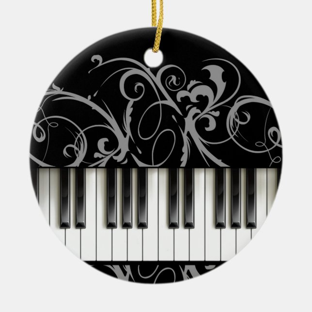 Ornement Rond En Céramique Clavier pour piano (Devant)