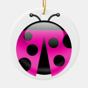 Ornement Rond En Céramique Coccinelle