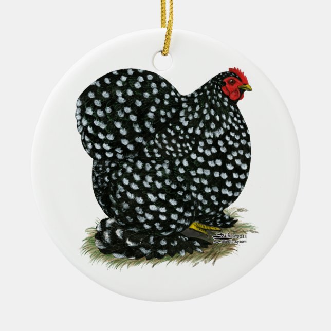 Ornement Rond En Céramique Cochin a chiné la poule (Devant)
