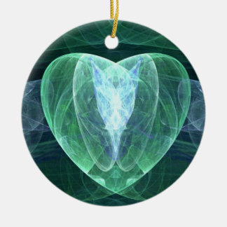Ornement Rond En Céramique Coeur de jade