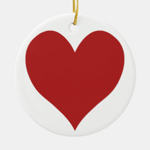 Ornement Rond En Céramique Coeur en brique de feu mignon