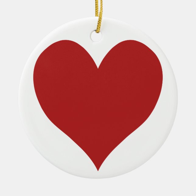 Ornement Rond En Céramique Coeur en brique de feu mignon (Devant)