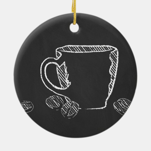 ORNEMENT ROND EN CÉRAMIQUE COFFEE CUP (Dos)