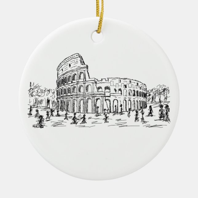 Ornement Rond En Céramique colosseum de Rome (Devant)