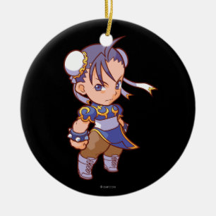 Ornement Rond En Céramique Combattant Chun-Li 2 de poche