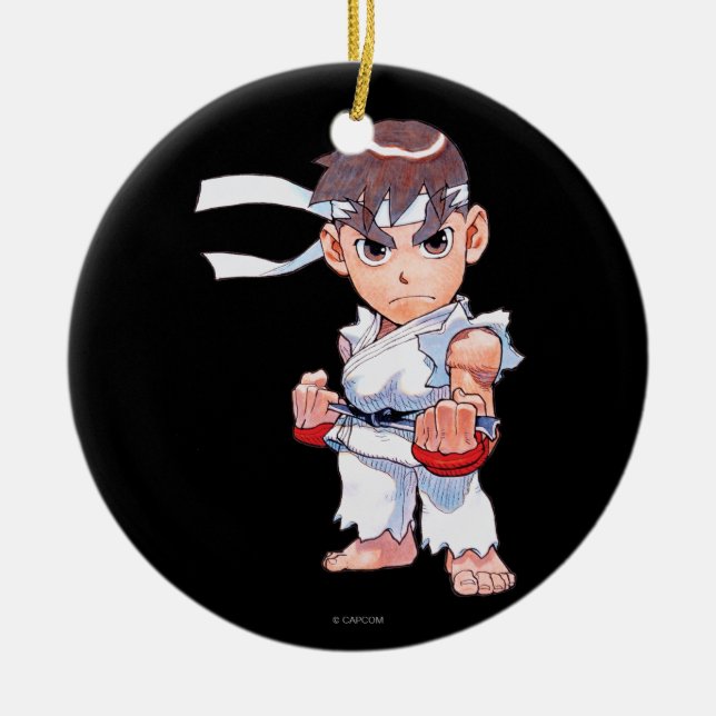 Ornement Rond En Céramique Combattant superbe II Turbo Ryu de puzzle (Devant)