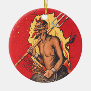 Ornement Rond En Céramique Commutateur de fourche démon Krampus
