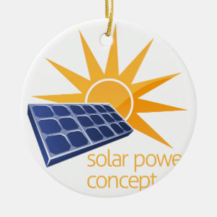 Ornement Rond En Céramique Concept de puissance solaire