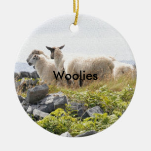 Ornement Rond En Céramique Conceptions originales - Moutons dans un champ