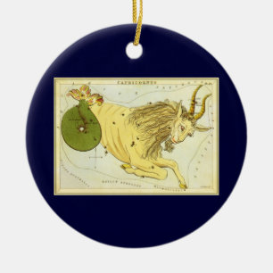 Ornement Rond En Céramique Constellation Vintage Capricorne, Miroir d'Urania