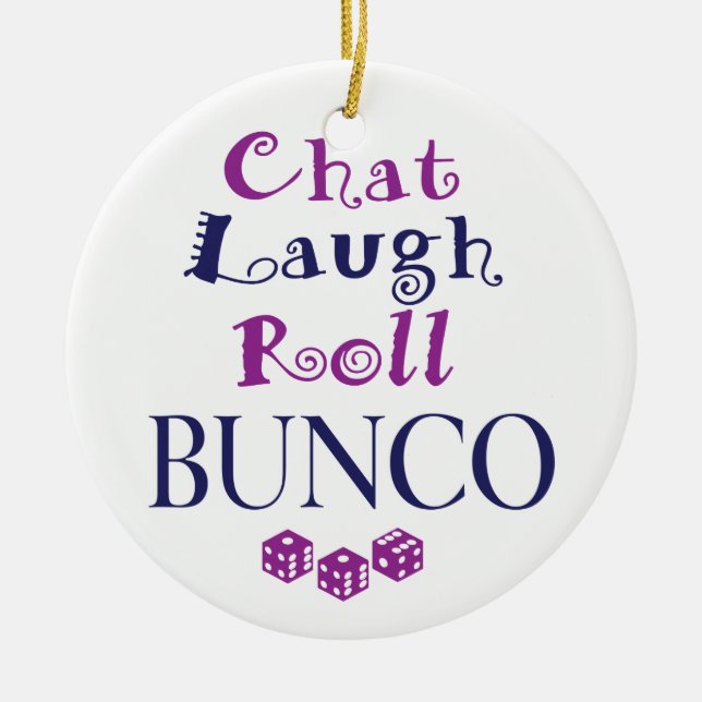 Ornement Rond En Céramique conversation, rire, petit pain - bunco (Devant)