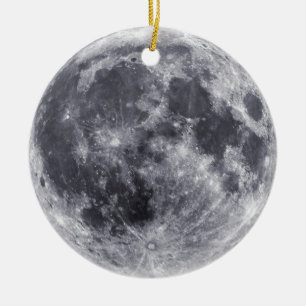 Ornement Rond En Céramique Côté Terre Et Côté Éloigné De L'Ornement Lune