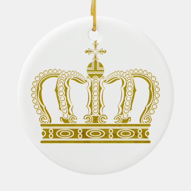 Ornement Rond En Céramique Couronne d'or + vos idées (Dos)