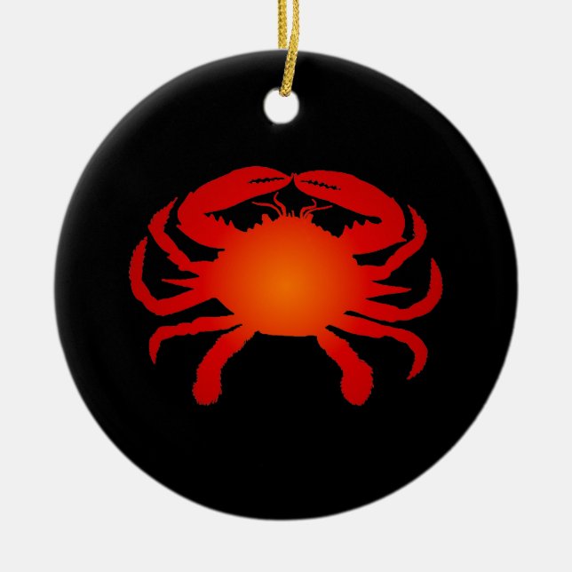 Ornement Rond En Céramique Crab orange (Devant)