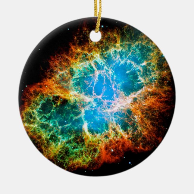 Ornement Rond En Céramique Crabe Nebula Supernova Resnant Hubble Photo de l'e (Devant)