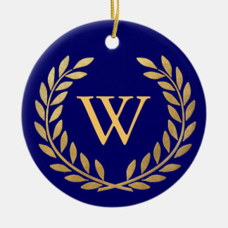 Ornement Rond En Céramique Créez votre monogramme décoratif