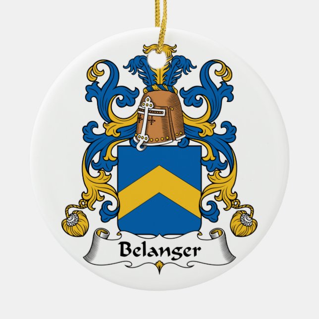 Ornement Rond En Céramique Crête de famille de Belanger (Devant)