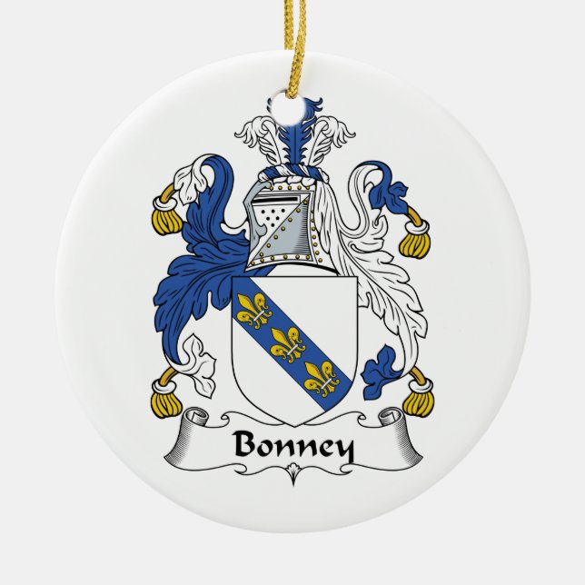 Ornement Rond En Céramique Crête de famille de Bonney (Devant)