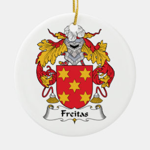 Ornement Rond En Céramique Crête de famille de Freitas