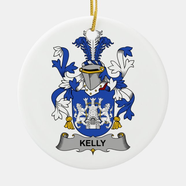Ornement Rond En Céramique Crête de famille de Kelly (Devant)