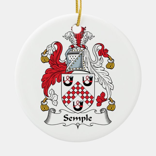 Ornement Rond En Céramique Crête de famille de Semple (Devant)