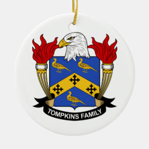 Ornement Rond En Céramique Crête de famille de Tompkins