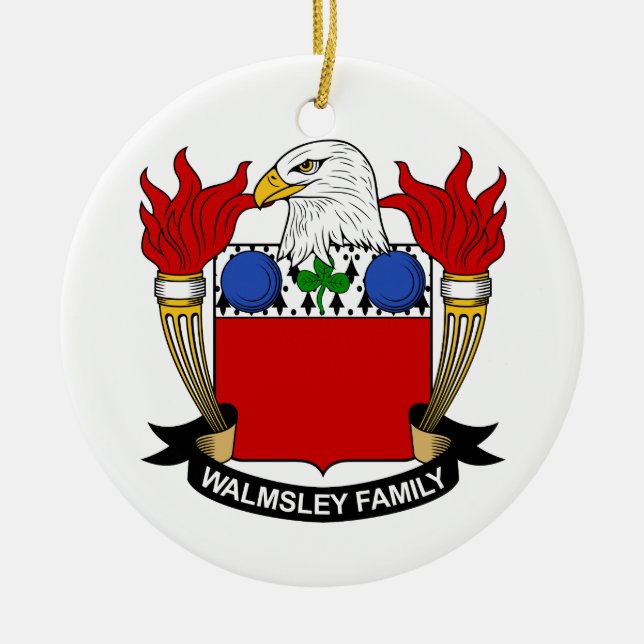 Ornement Rond En Céramique Crête de famille de Walmsley (Devant)