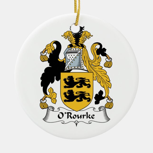 Ornement Rond En Céramique Crête de famille d'O'Rourke (Devant)
